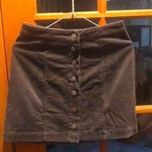 Charlotte Russe size small. Corduroy women’s button down skirt. Grey no stretch.